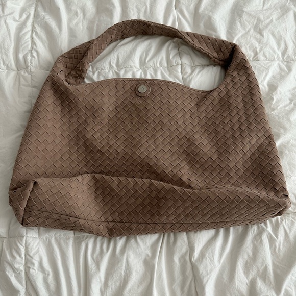 Woven Suede Shoulder Bag - Picture 3 of 4